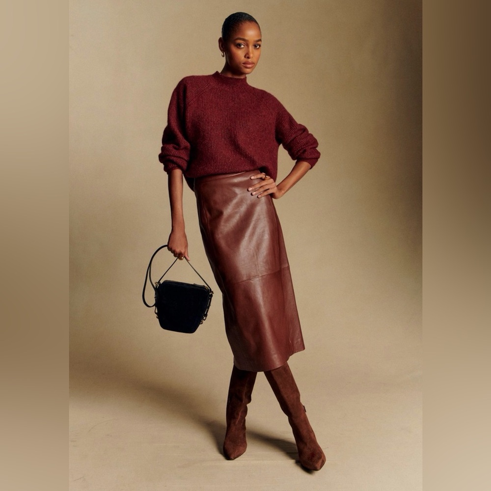 Sezane Magalia Skirt Chestnut Brown - Size 2